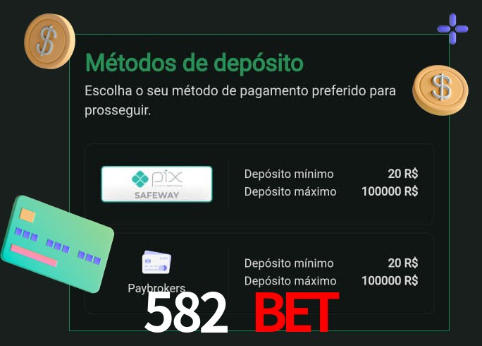O cassino 582 bet oferece uma grande variedade de métodos de pagamento
